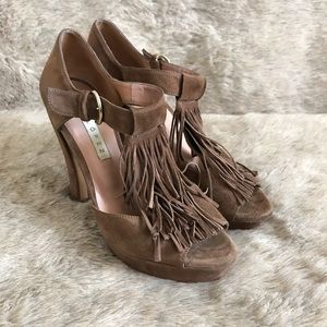Pura López Tassels Brown Suede Pumps Size 36